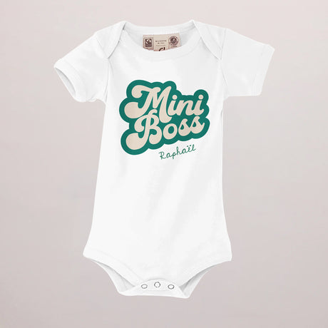 Body personnalisé Naissance blanc recto Mini Boss