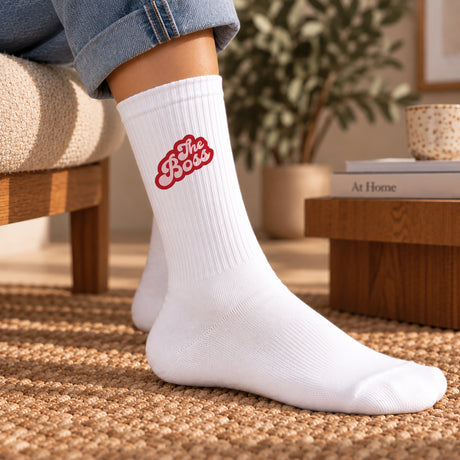 Chaussettes femme Blanches C'est qui la Boss ?
