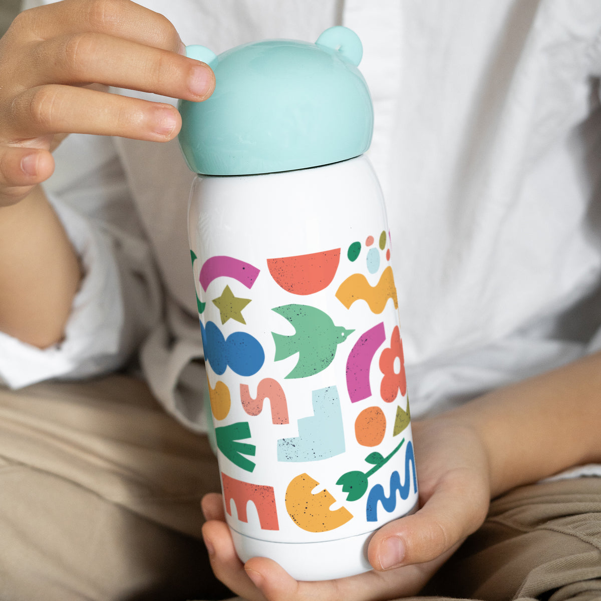 Gourde enfant Bleue, 32 cl Happy Shapes photo N° 1