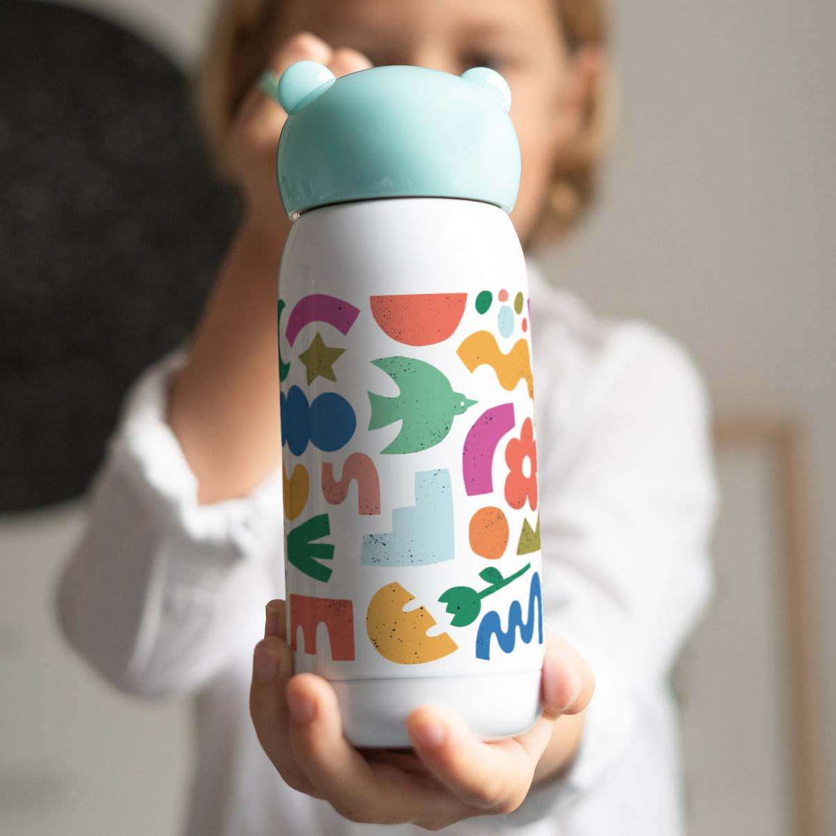Gourde enfant Bleue, 32 cl Happy Shapes photo N° 2