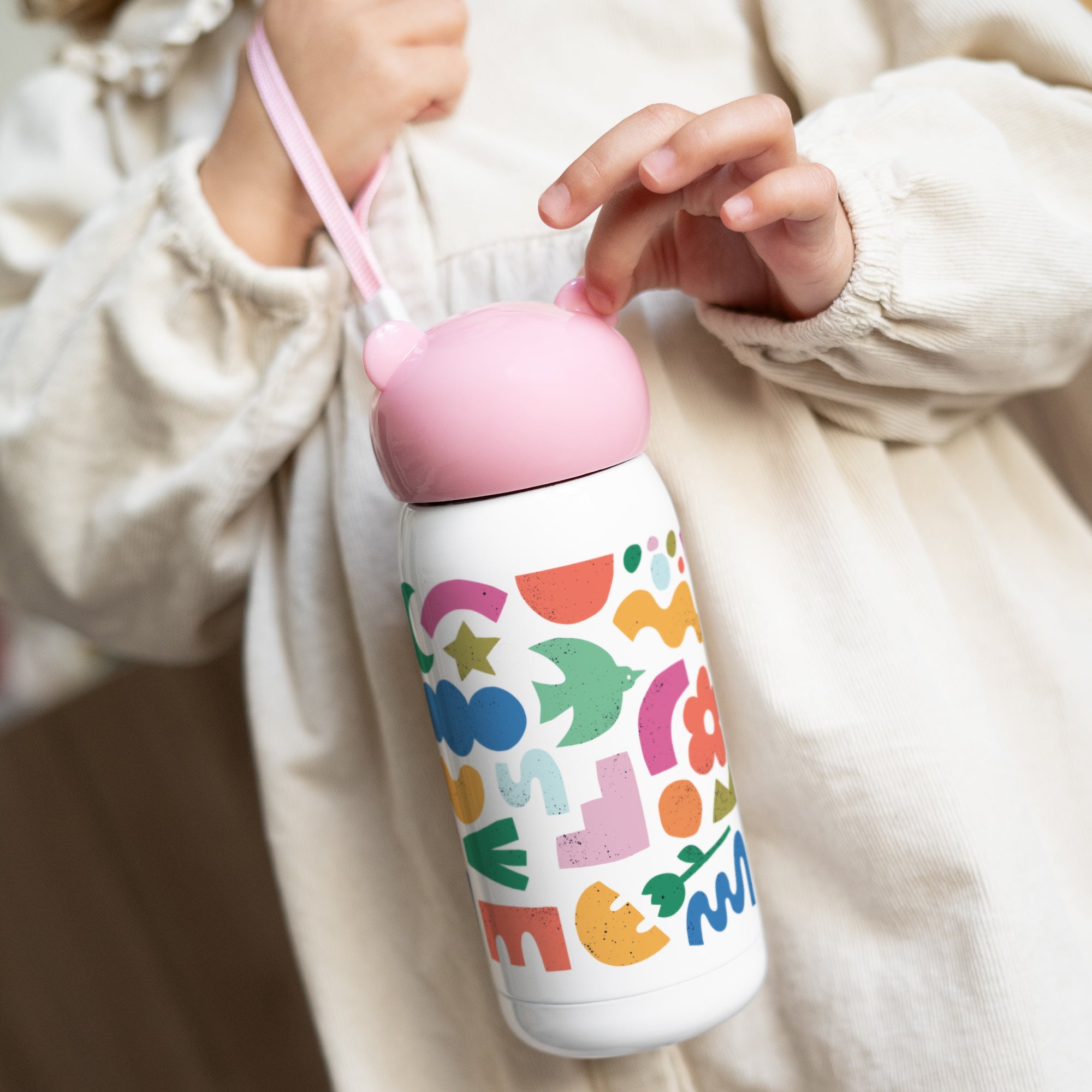 Gourde enfant Rose, 32 cl Happy Shapes photo N° 2