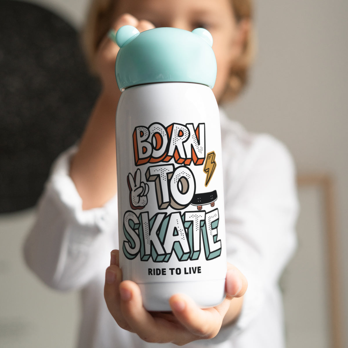 Gourde enfant Bleue, 32 cl Born to Skate photo N° 2