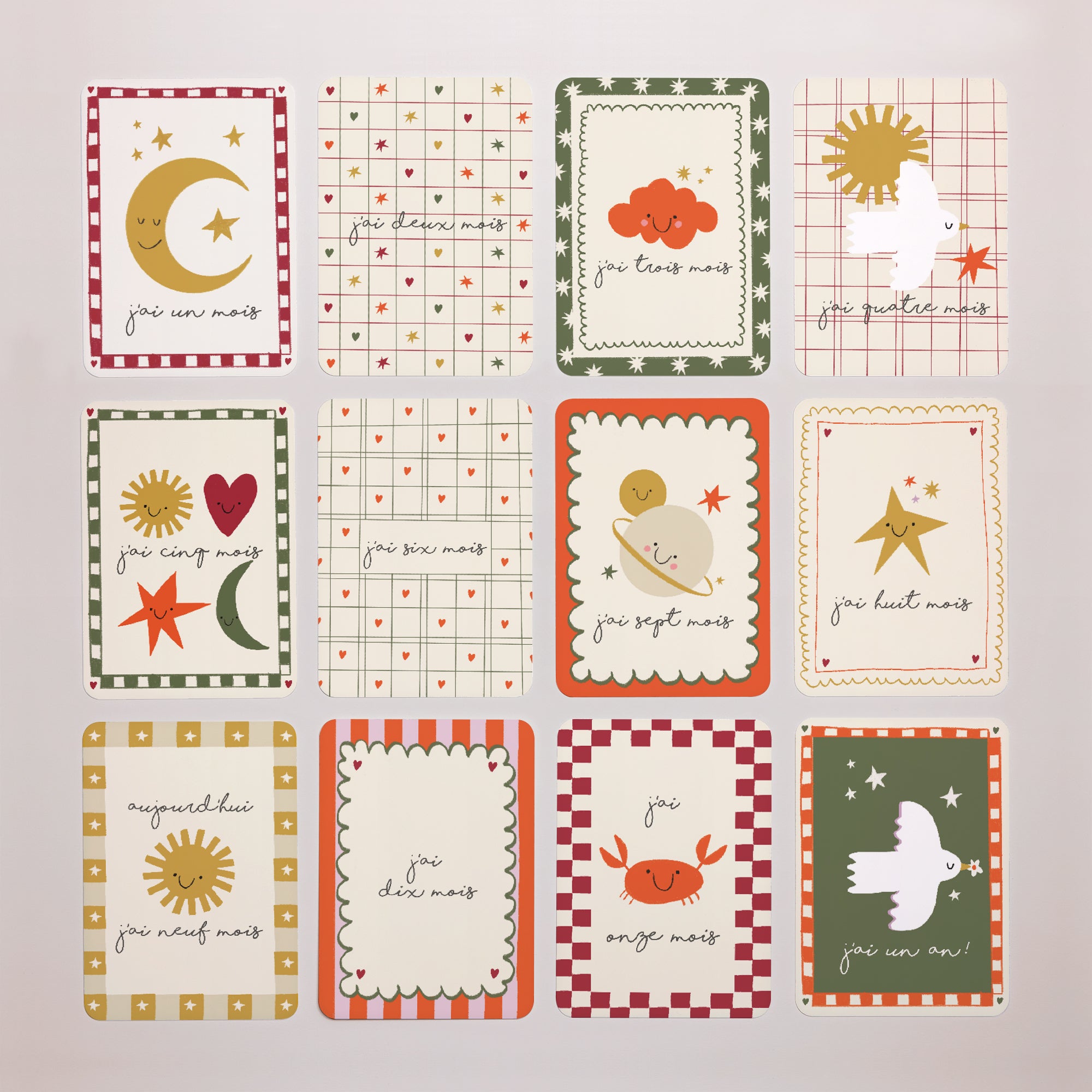 Carte étape bébé Naissance Lot de 12 Une Année de Sourires photo N° 3