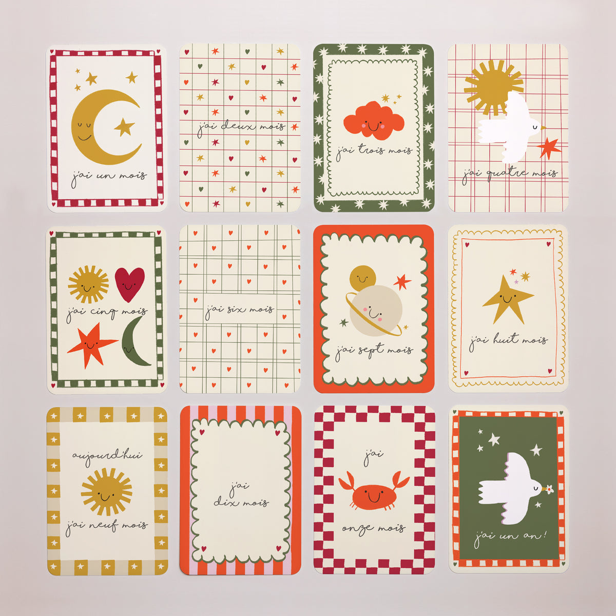Carte étape bébé Naissance Lot de 12 Les Premiers Chapitres photo N° 3