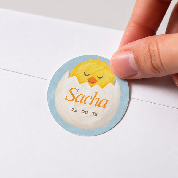 Sticker Naissance Rond Ducky Love photo