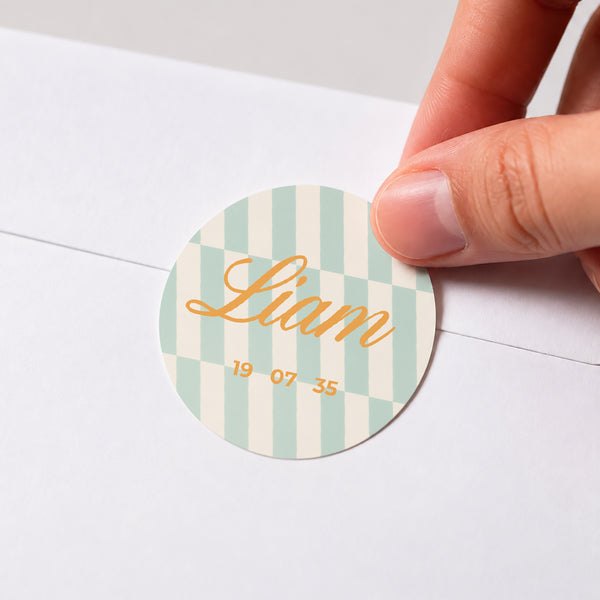 Sticker Naissance Rond Diagonales photo