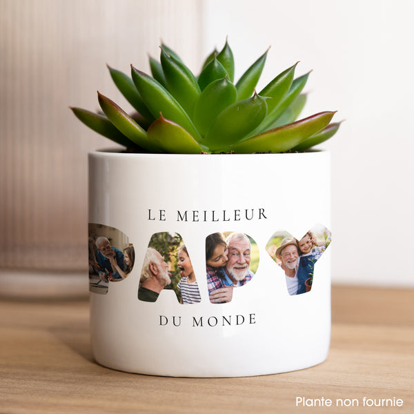 Pot de fleurs 48 cl Papy en souvenirs photo