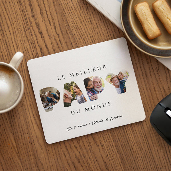 Tapis de souris Rectangle Papy en souvenirs photo