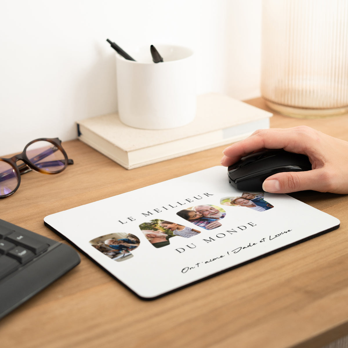 Tapis de souris Rectangle Papy en souvenirs photo N° 2
