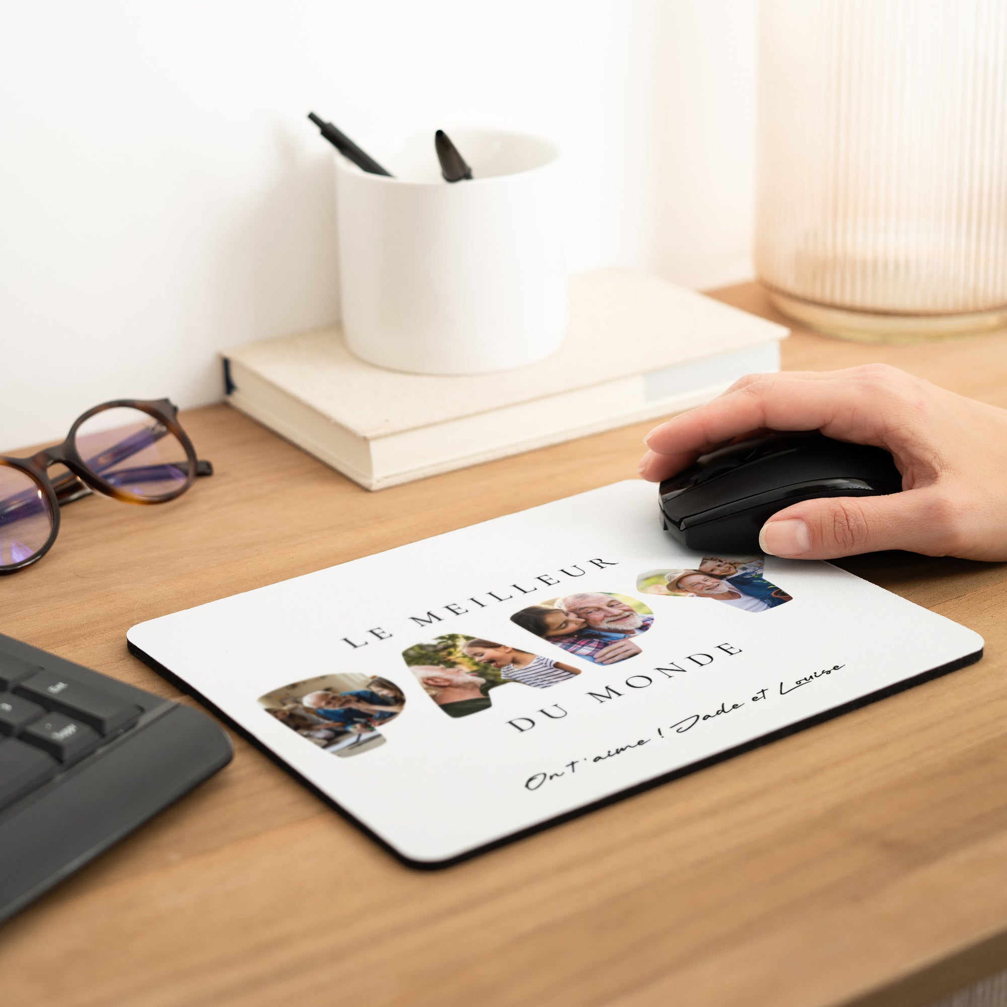Tapis de souris Rectangle Papy en souvenirs photo N° 2