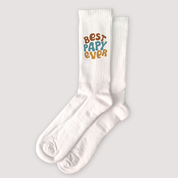 Chaussettes homme Blanches Best Papy Ever photo