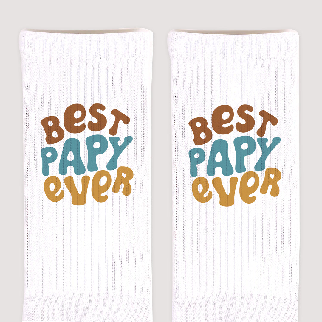 Chaussettes homme Blanches Best Papy Ever photo N° 3
