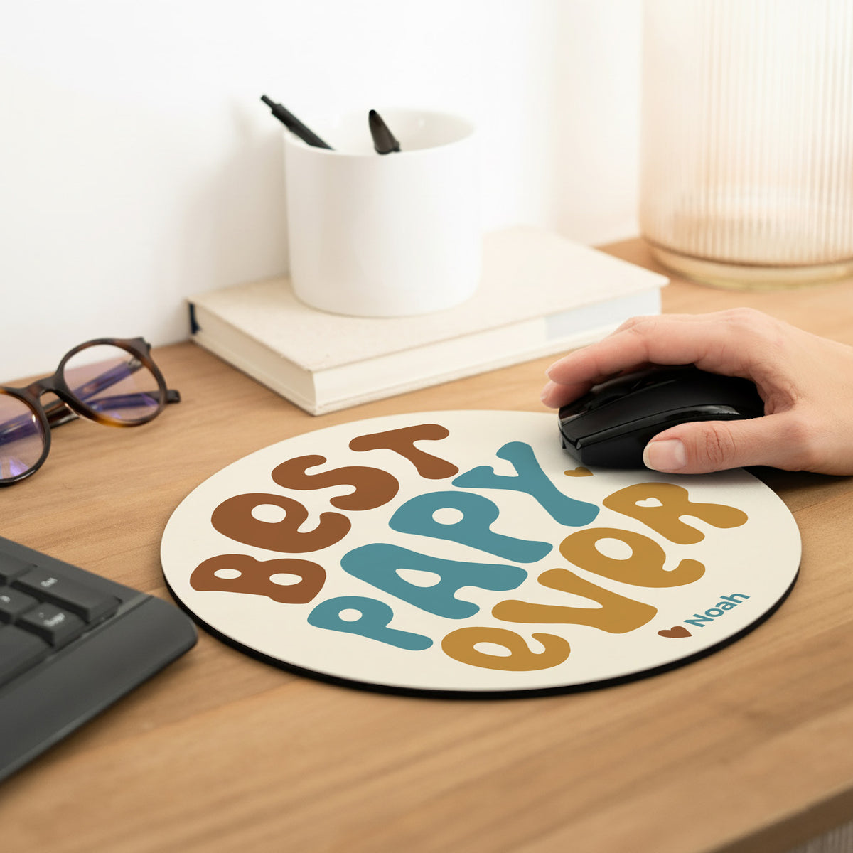 Tapis de souris Rond Best Papy Ever photo N° 2