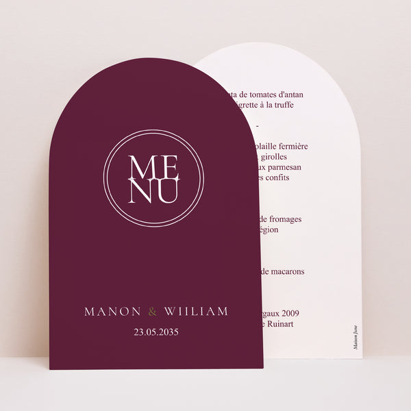 Menu Mariage Arche Romance authentique photo