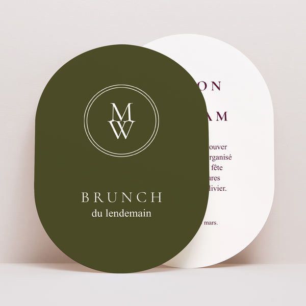 Invitations Mariage Ovale Romance authentique photo