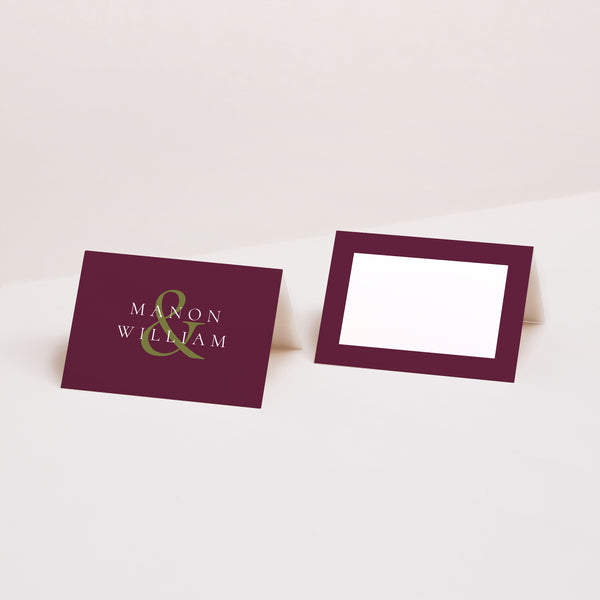 Marque-place Mariage 2 volets Romance authentique photo