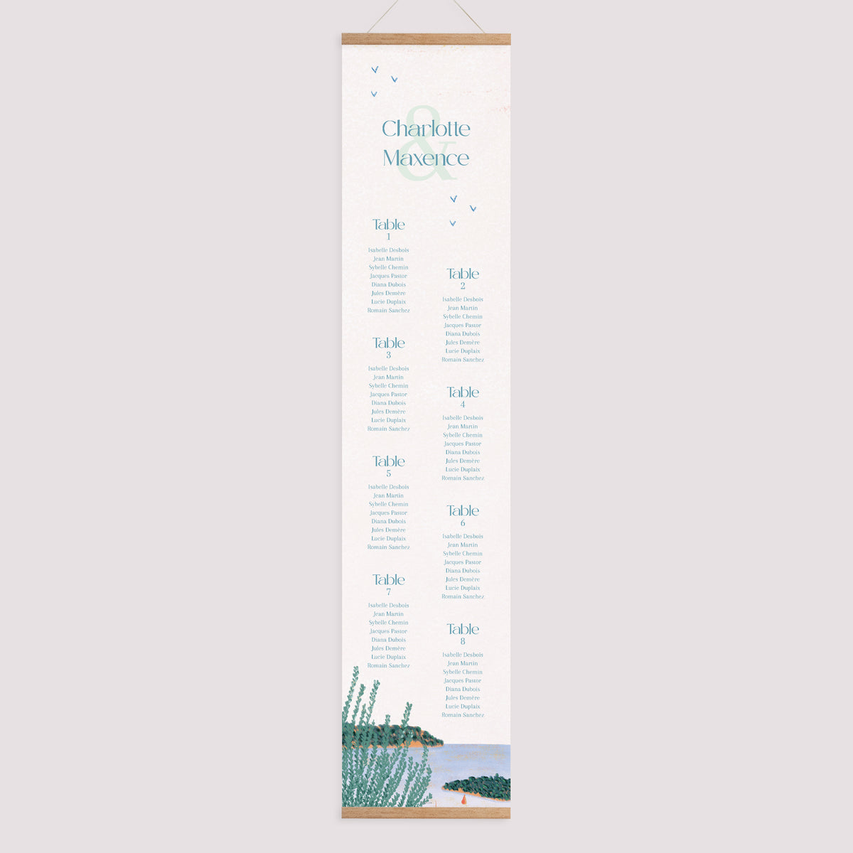 Plan de table Mariage Papier Rêve d’Azur photo N° 1