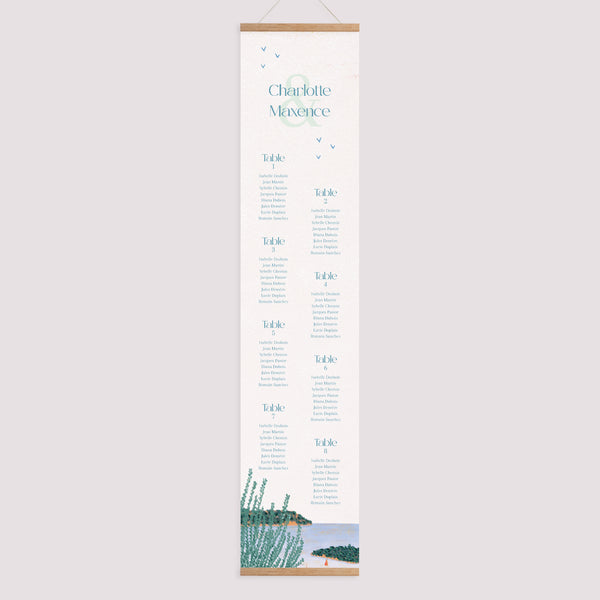 Plan de table Mariage Papier Rêve d’Azur photo