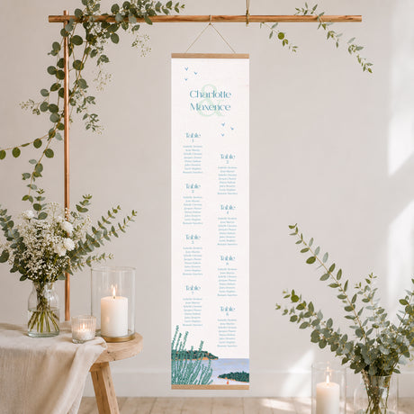 Plan de table Mariage Papier Rêve d’Azur