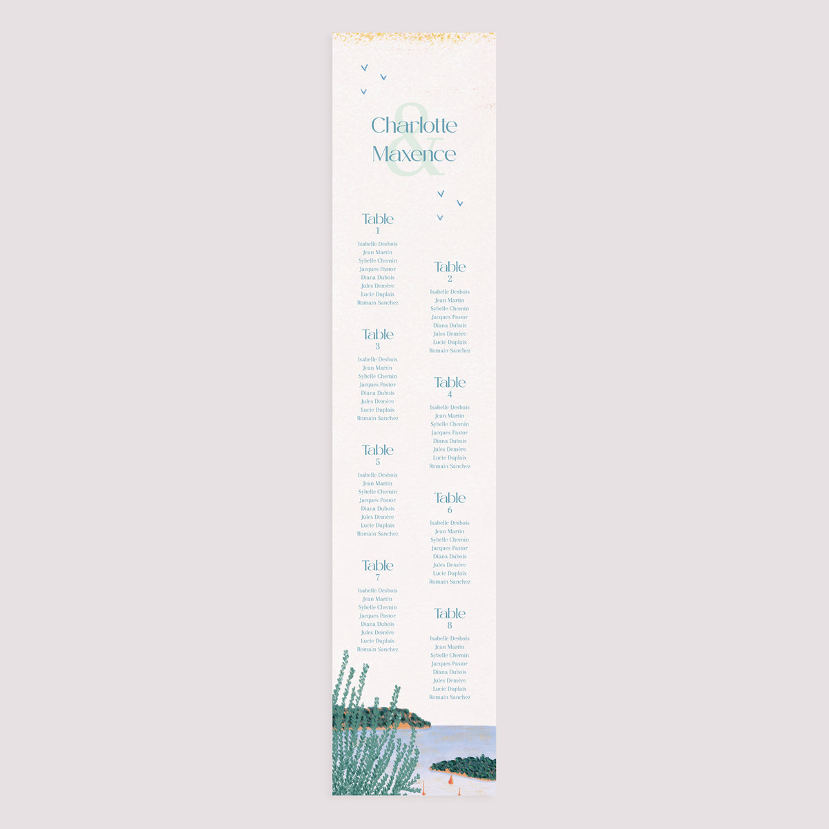 Plan de table Mariage Papier Rêve d’Azur photo N° 3