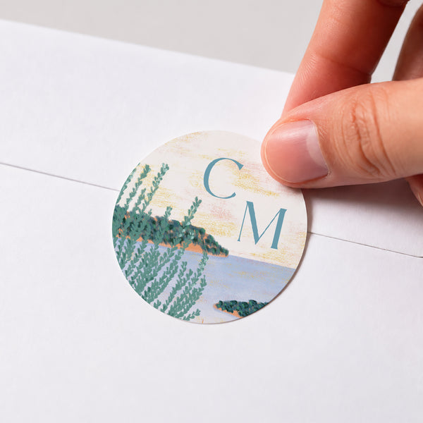 Sticker Mariage Rond Rêve d’Azur photo