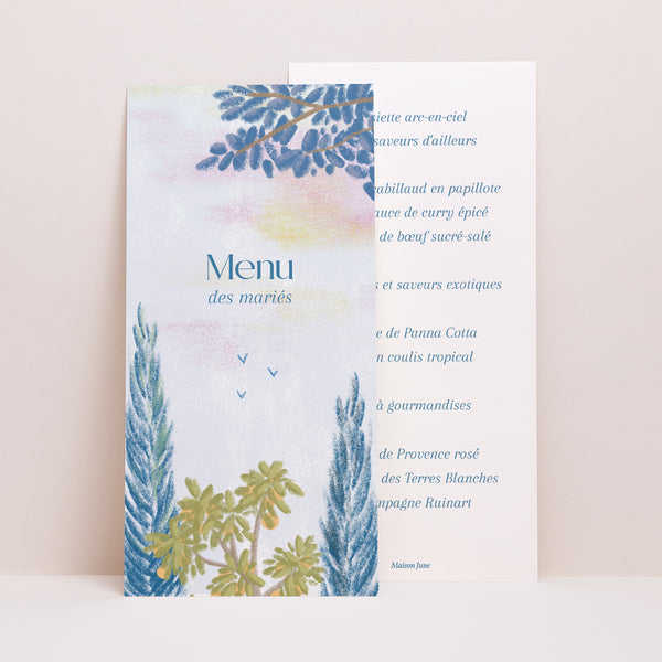 Menu Mariage Panoramique portrait Échappée Provençale photo