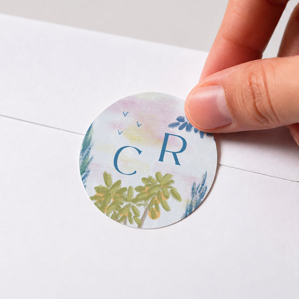 Sticker Mariage Rond Échappée Provençale photo
