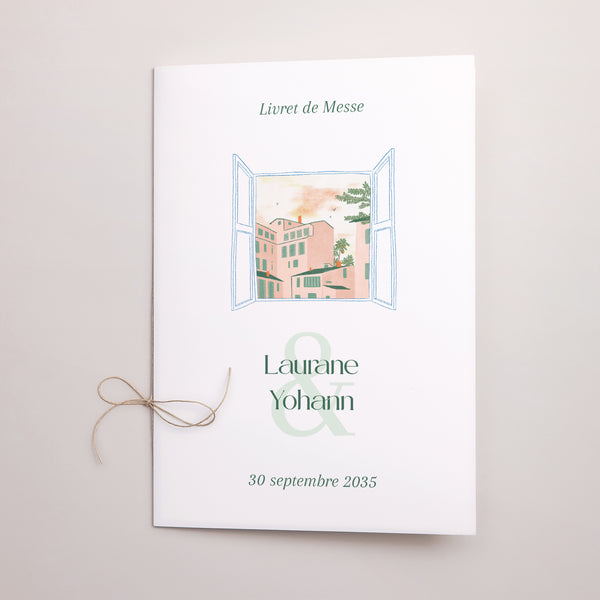 Livret de messe Mariage Double volet Fenêtre sur le Sud photo