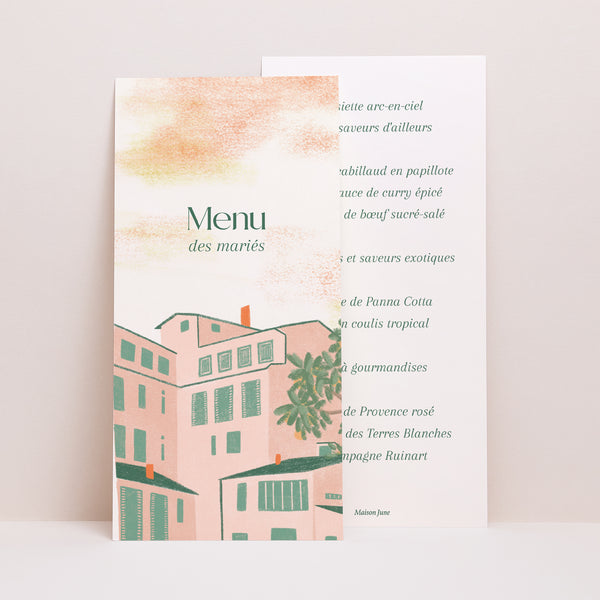 Menu Mariage Panoramique portrait Fenêtre sur le Sud photo