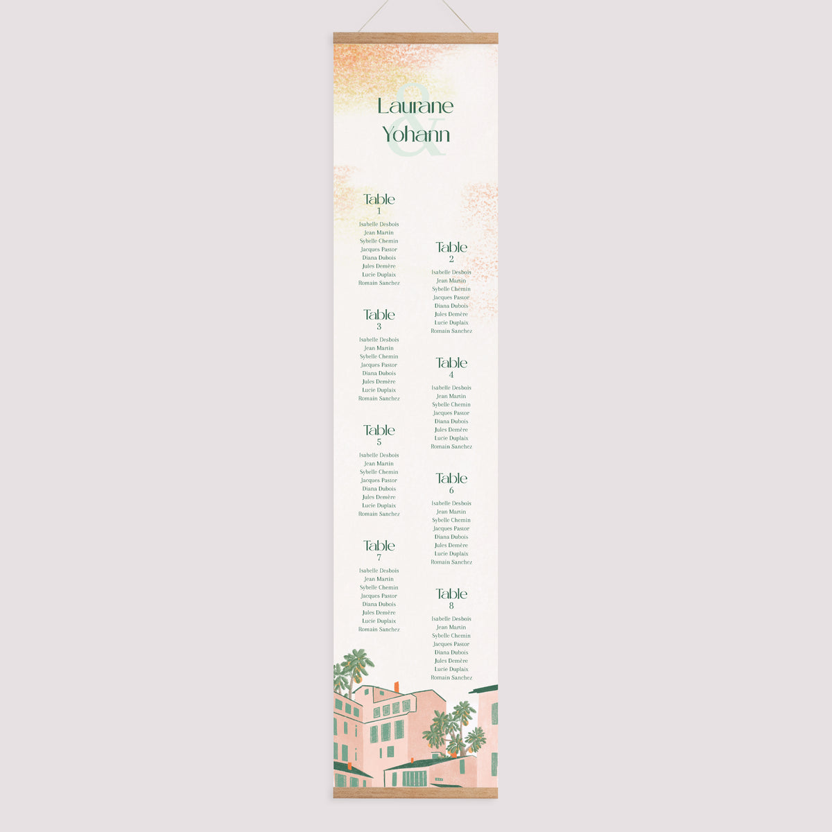 Plan de table Mariage Papier Fenêtre sur le Sud photo N° 1