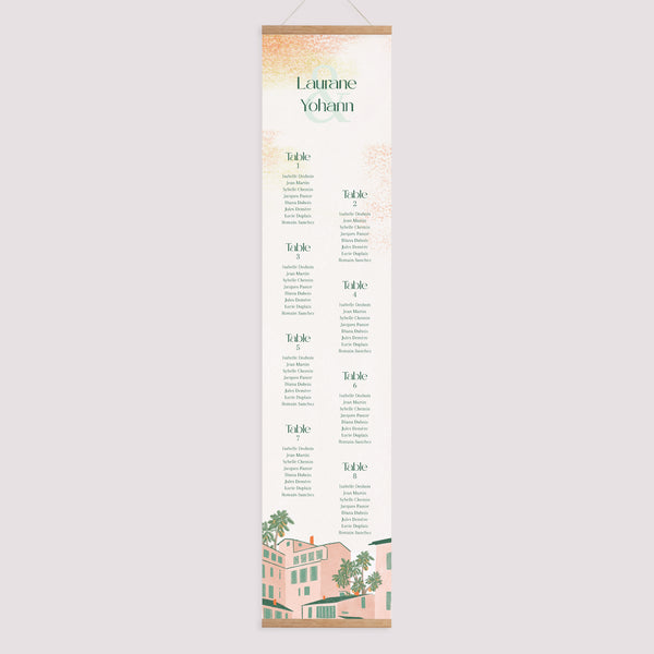 Plan de table Mariage Papier Fenêtre sur le Sud photo