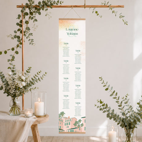 Plan de table Mariage Papier Fenêtre sur le Sud