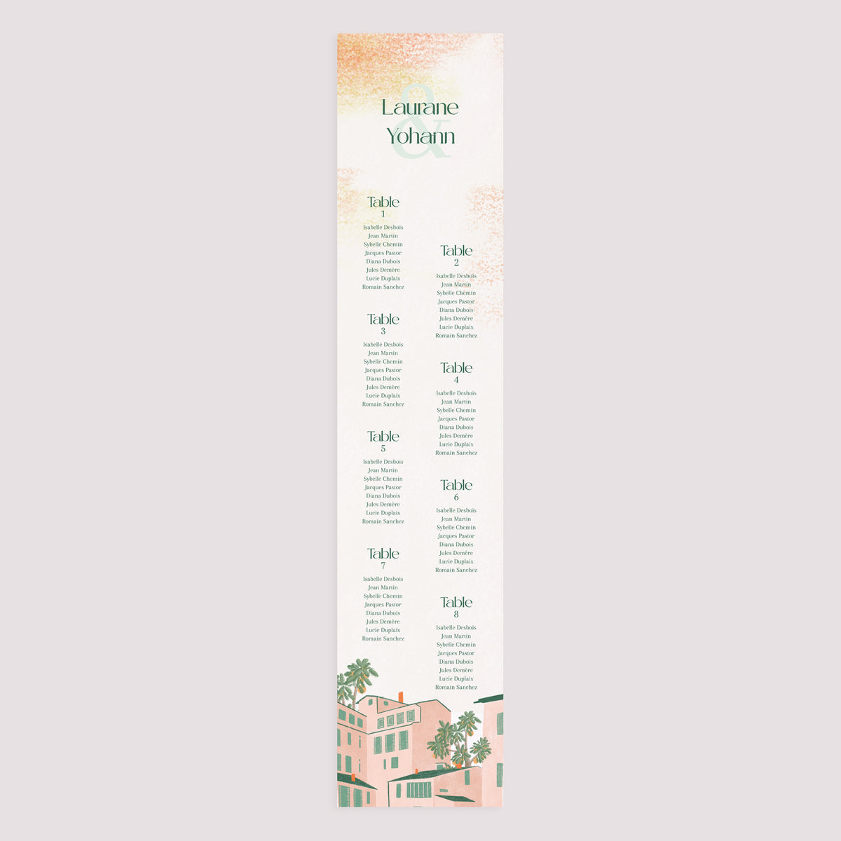 Plan de table Mariage Papier Fenêtre sur le Sud photo N° 3