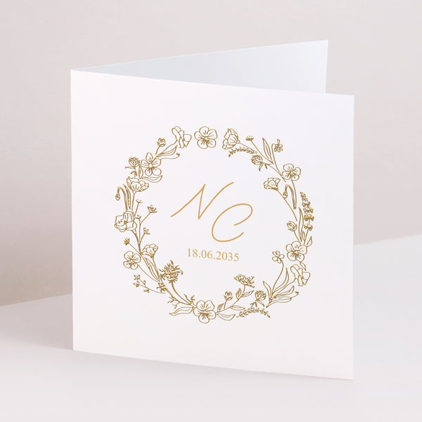Faire-part Mariage Carré double volet Jardin d’Or photo