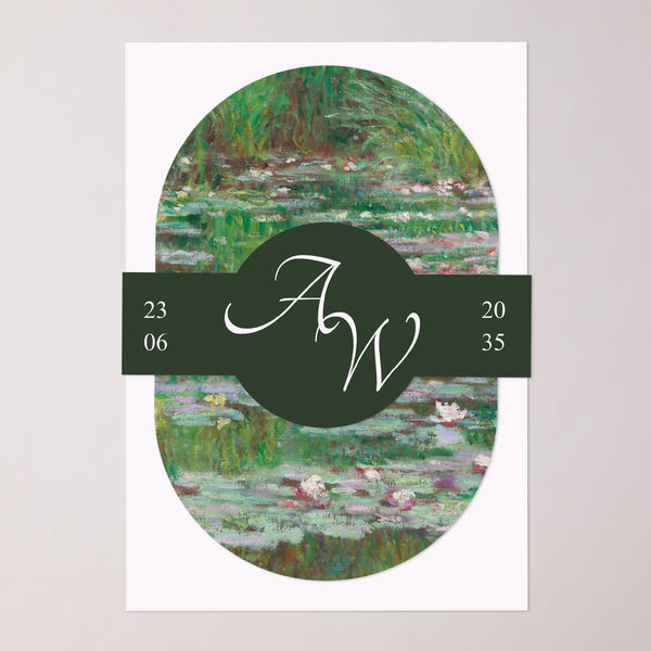 Faire-part Mariage bandeau, 2 cartes Rêverie à Giverny photo