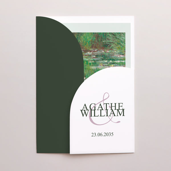 Faire-part Mariage Pochette 2 cartes Rêverie à Giverny photo