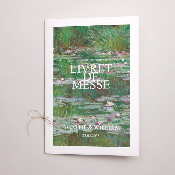 Livret de messe Mariage Double volet Rêverie à Giverny photo