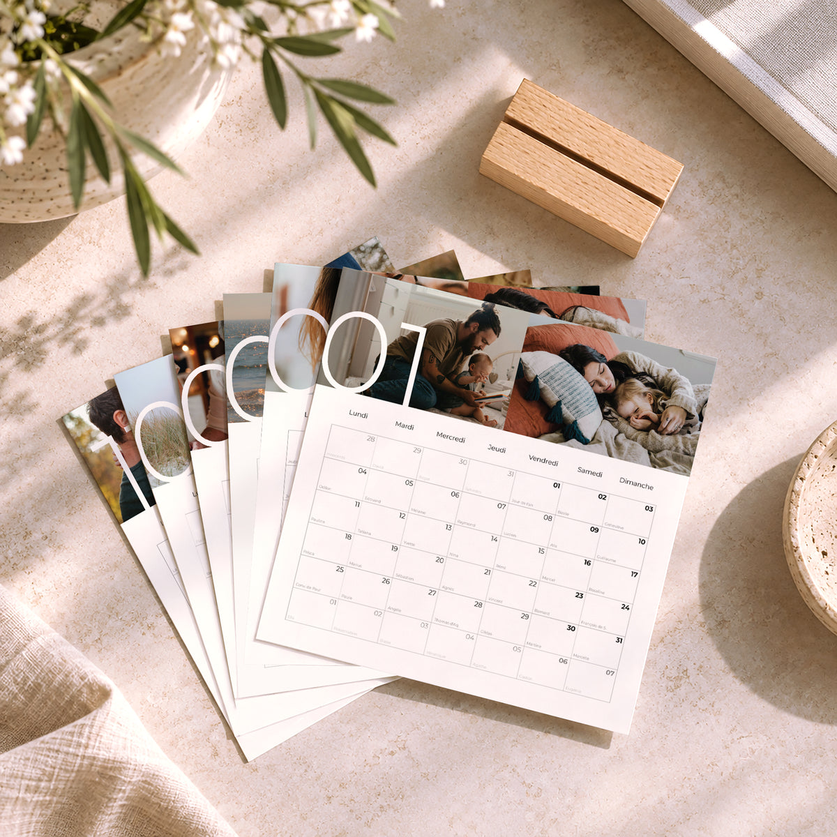 Calendrier Fin d'année 6 cartes 12 mois en images photo N° 2