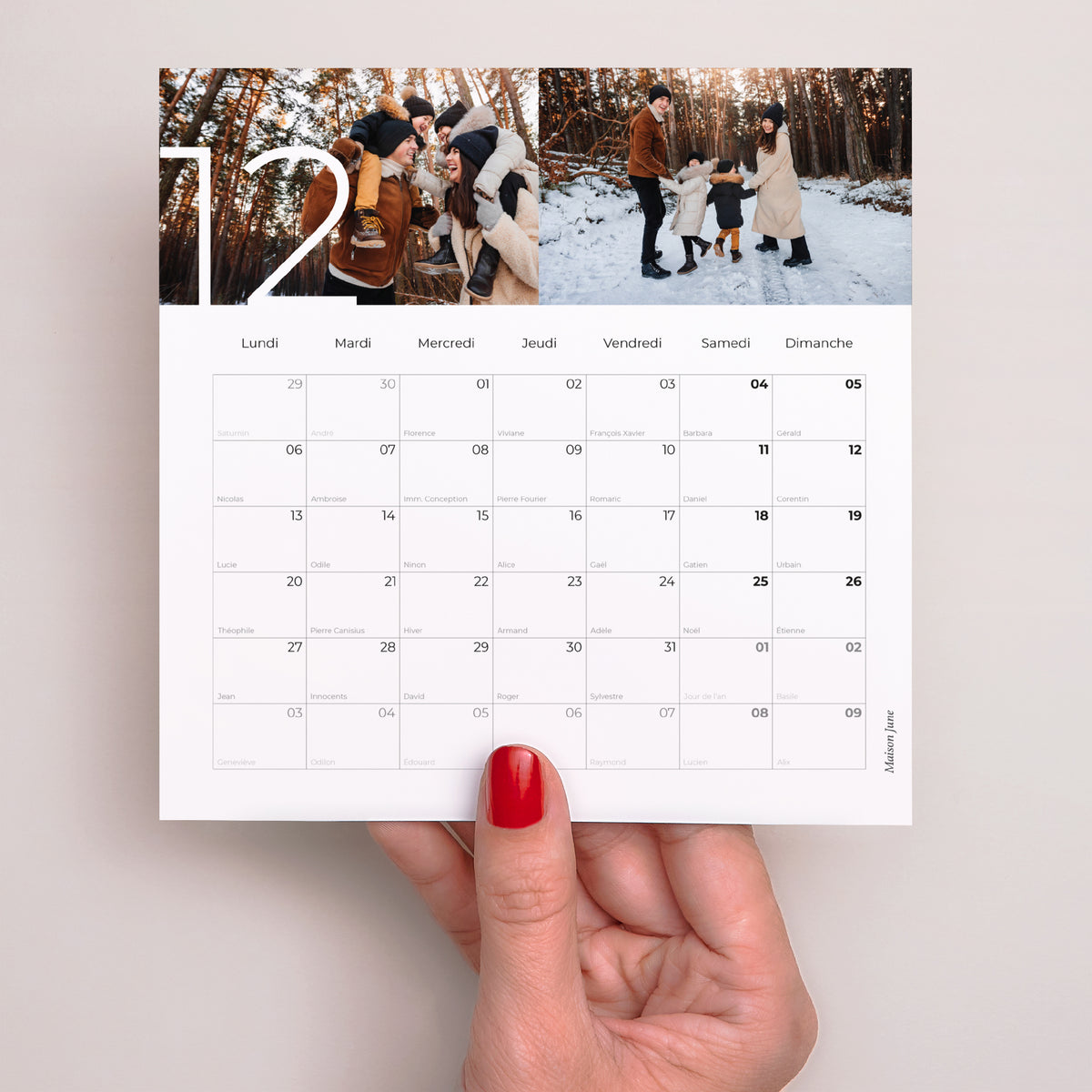 Calendrier Fin d'année 6 cartes 12 mois en images photo N° 5