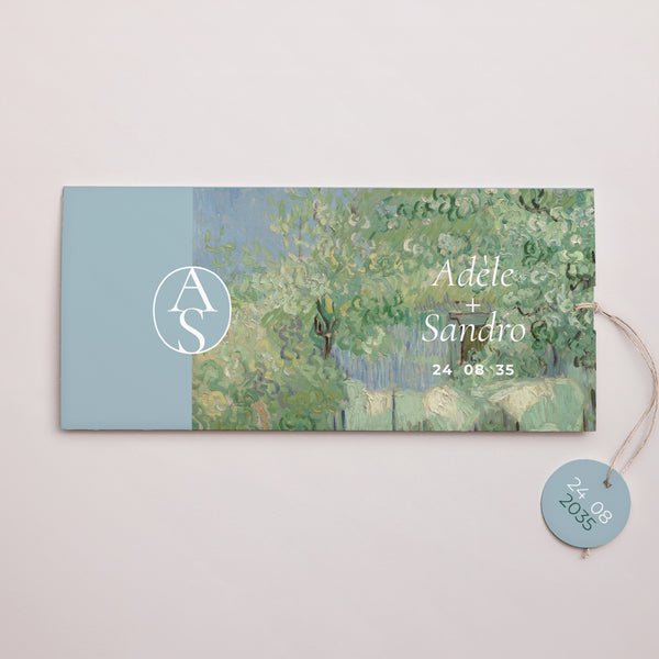 Faire-part Mariage Pochette 2 cartes, étiquette Les Beaux Jours photo