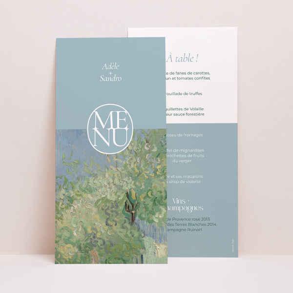 Menu Mariage Panoramique portrait Les Beaux Jours photo