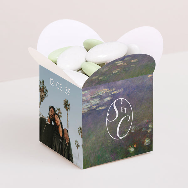 Boîte à dragées Mariage Ouverture papillon Reflets d’Amour photo