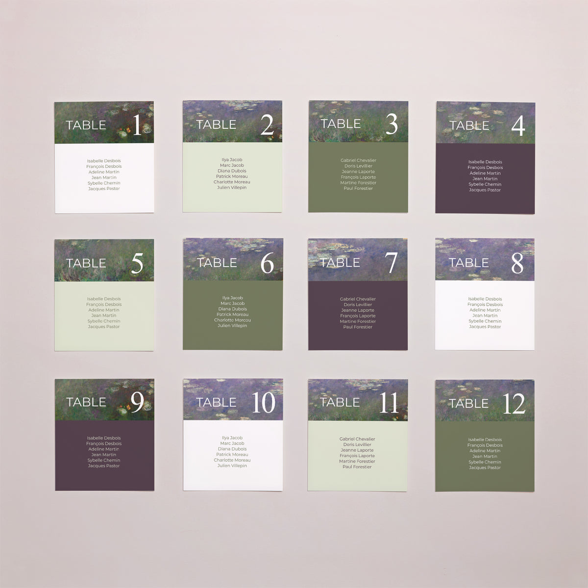 Plan de table Mariage Lot de 12 Reflets d’Amour photo N° 1