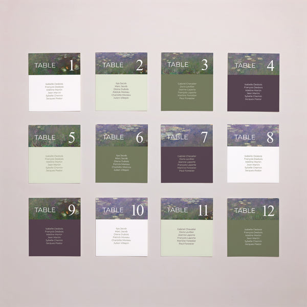 Plan de table Mariage Lot de 12 Reflets d’Amour photo