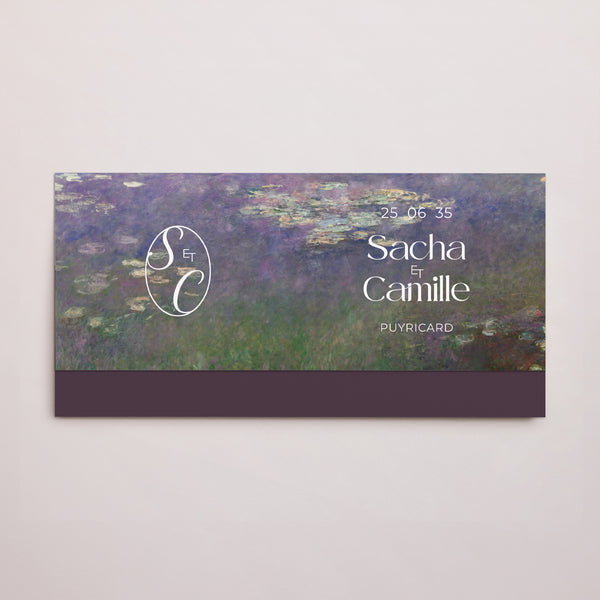 Faire-part Mariage pochette rectangle, 2 cartes Reflets d’Amour photo