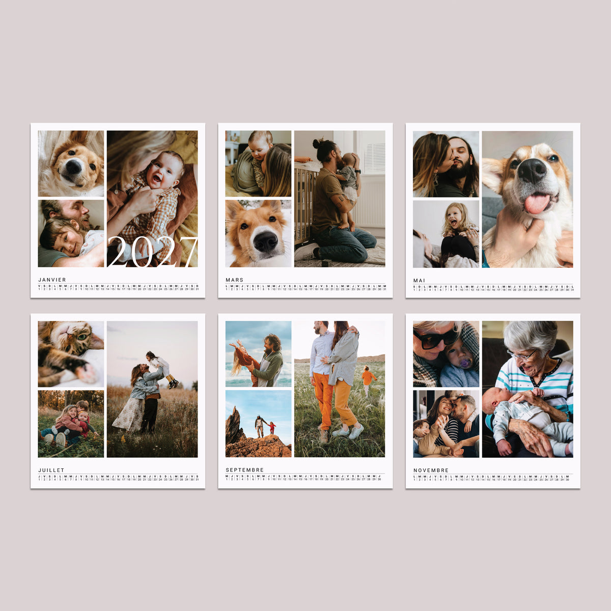 Calendrier Fin d'année 6 cartes Au fil des mois photo N° 3