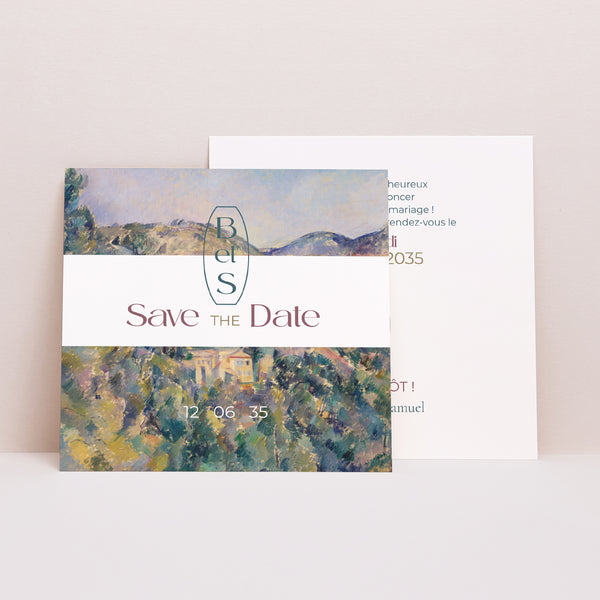 Save the date Mariage Carré Paysage d'été photo