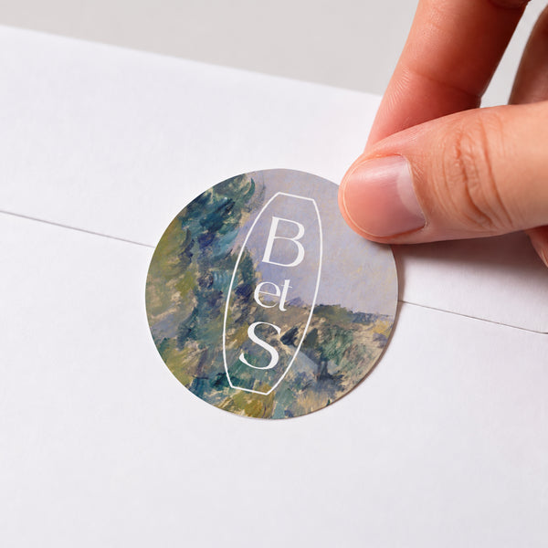 Sticker Mariage Rond Paysage d'été photo