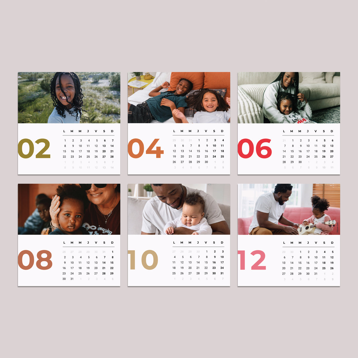 Calendrier Fin d'année 6 cartes Petits bonheurs, Jolis moments photo N° 4