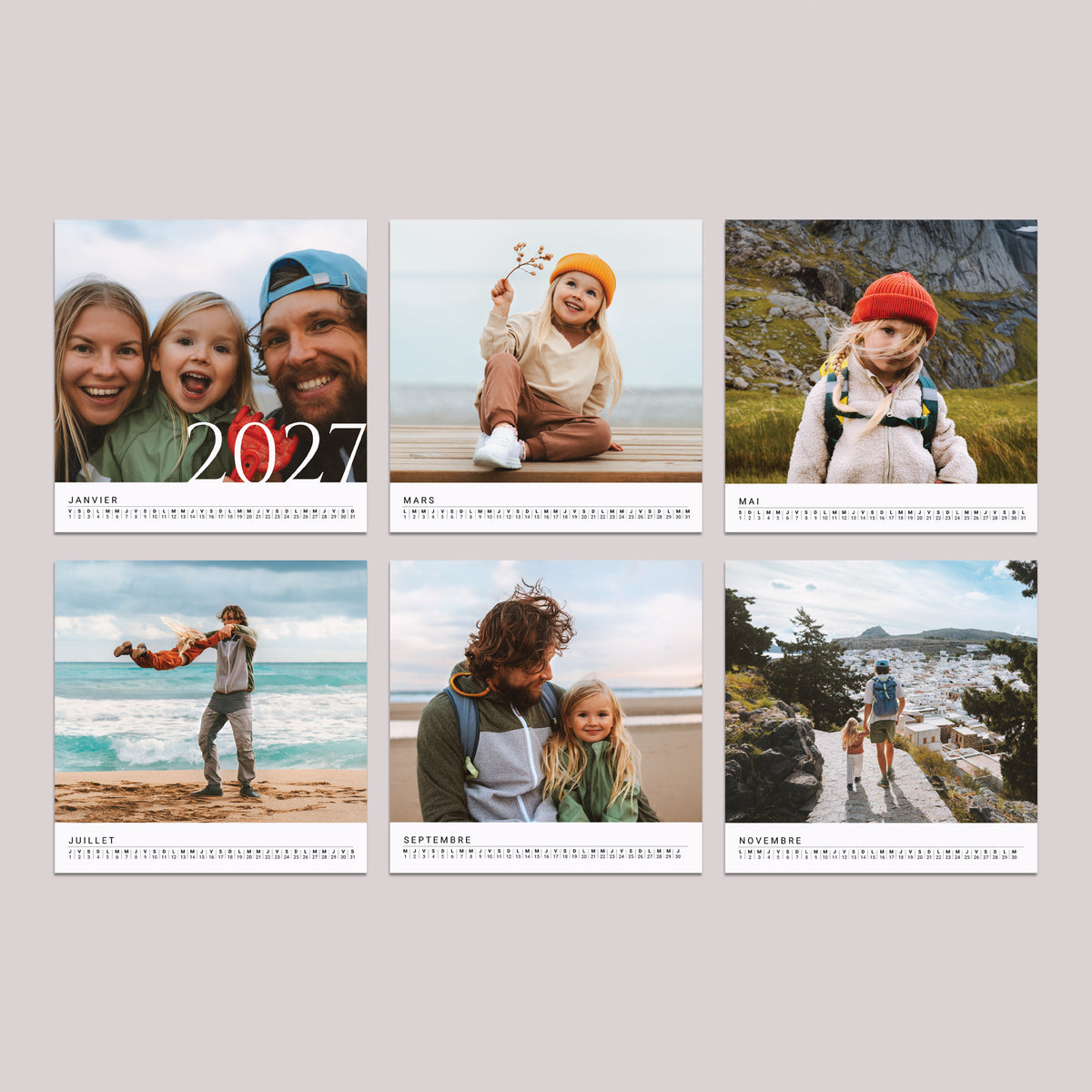 Calendrier Fin d'année 6 cartes Mois après mois photo N° 3
